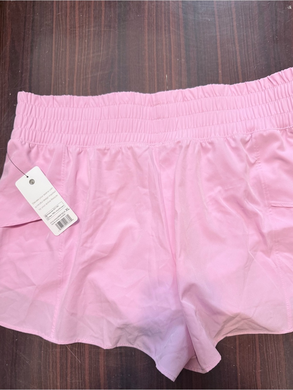 Apana Pink Elastic Waist Athletic Shorts